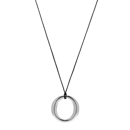 Tiffany Sterling Silver Large Elsa Peretti Sevillana Pendant Cord Necklace 1 of 4