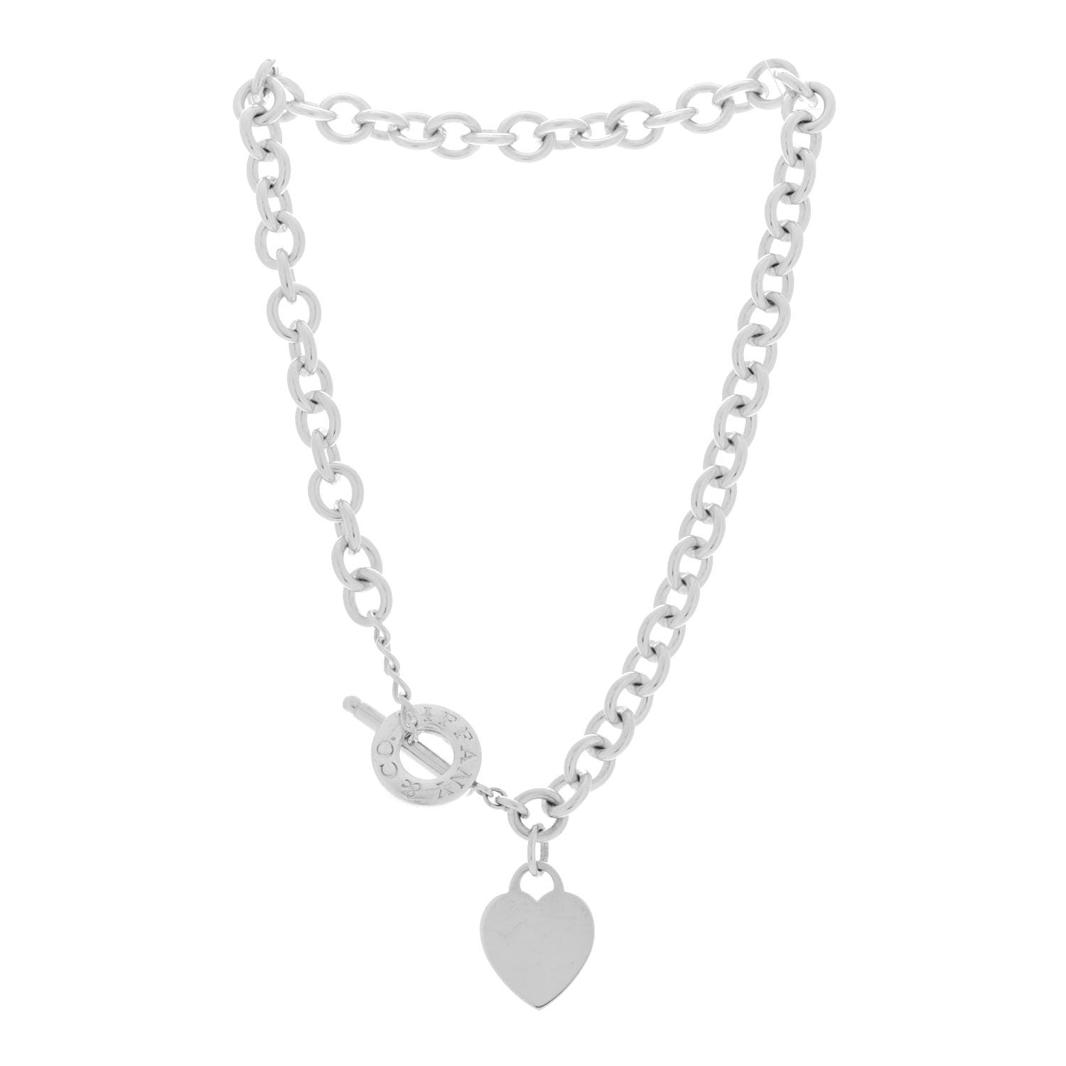 Tiffany Sterling Silver Heart Tag Toggle Necklace 3 of 4