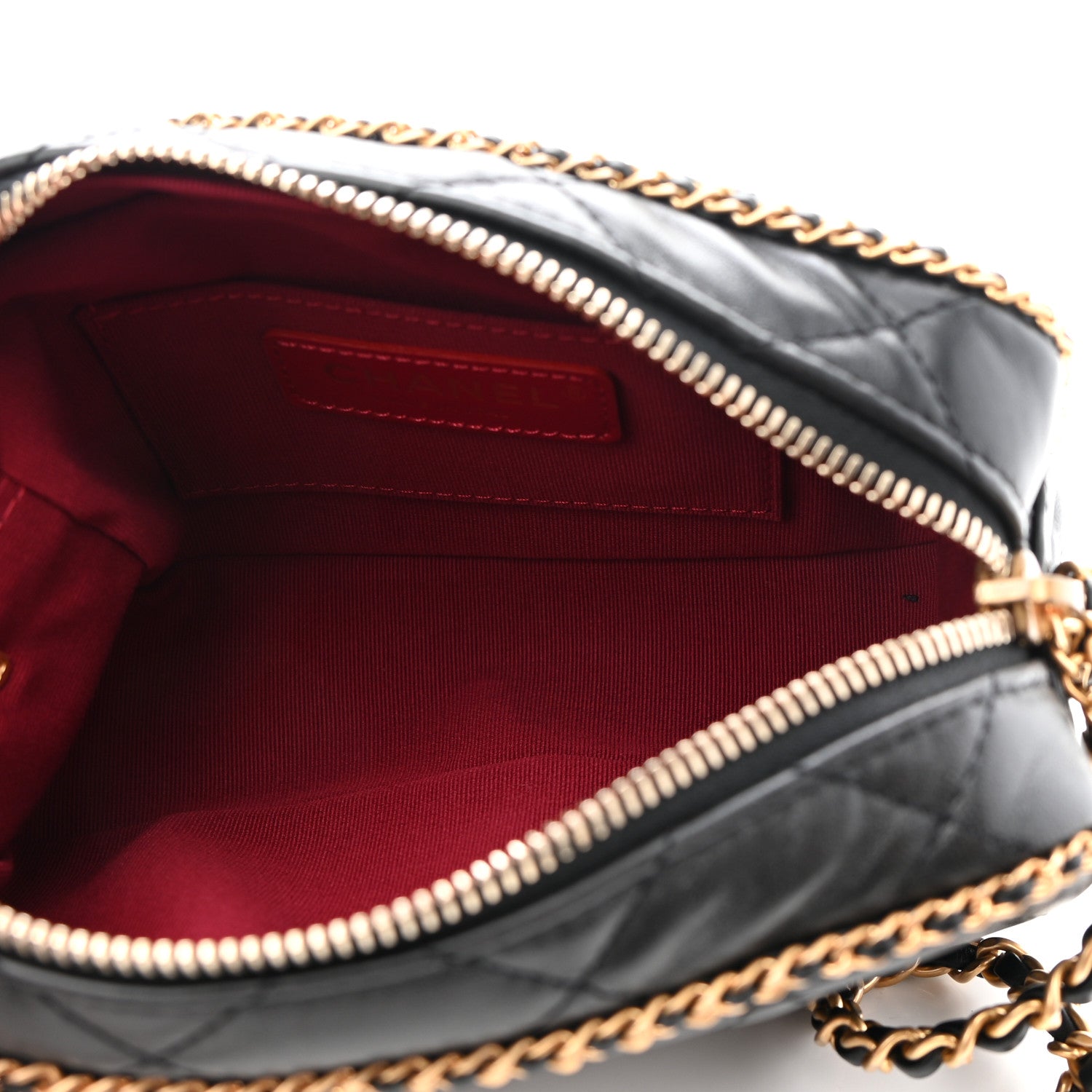 Chanel Lambskin Quilted Chain CC Mini Camera Case Black 5 of 9