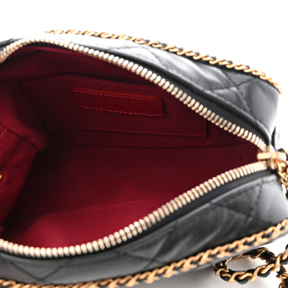 Chanel Lambskin Quilted Chain CC Mini Camera Case Black 5 of 9