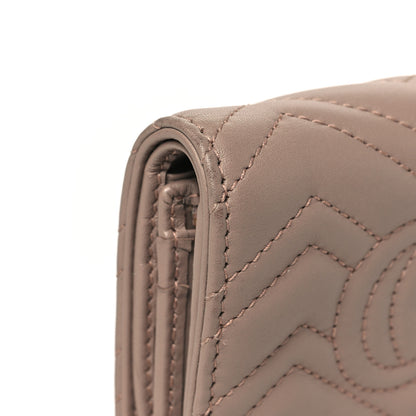 Gucci Calfskin Matelasse GG Marmont Card Case Wallet Porcelain Rose 11 of 12