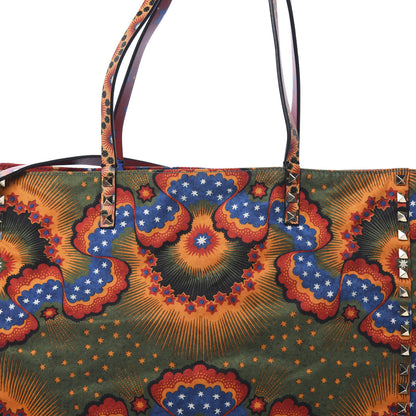 Valentino Garavani Canvas Enchanted Wonderland Medium Rockstud Reversible Tote Rosso 13 of 16