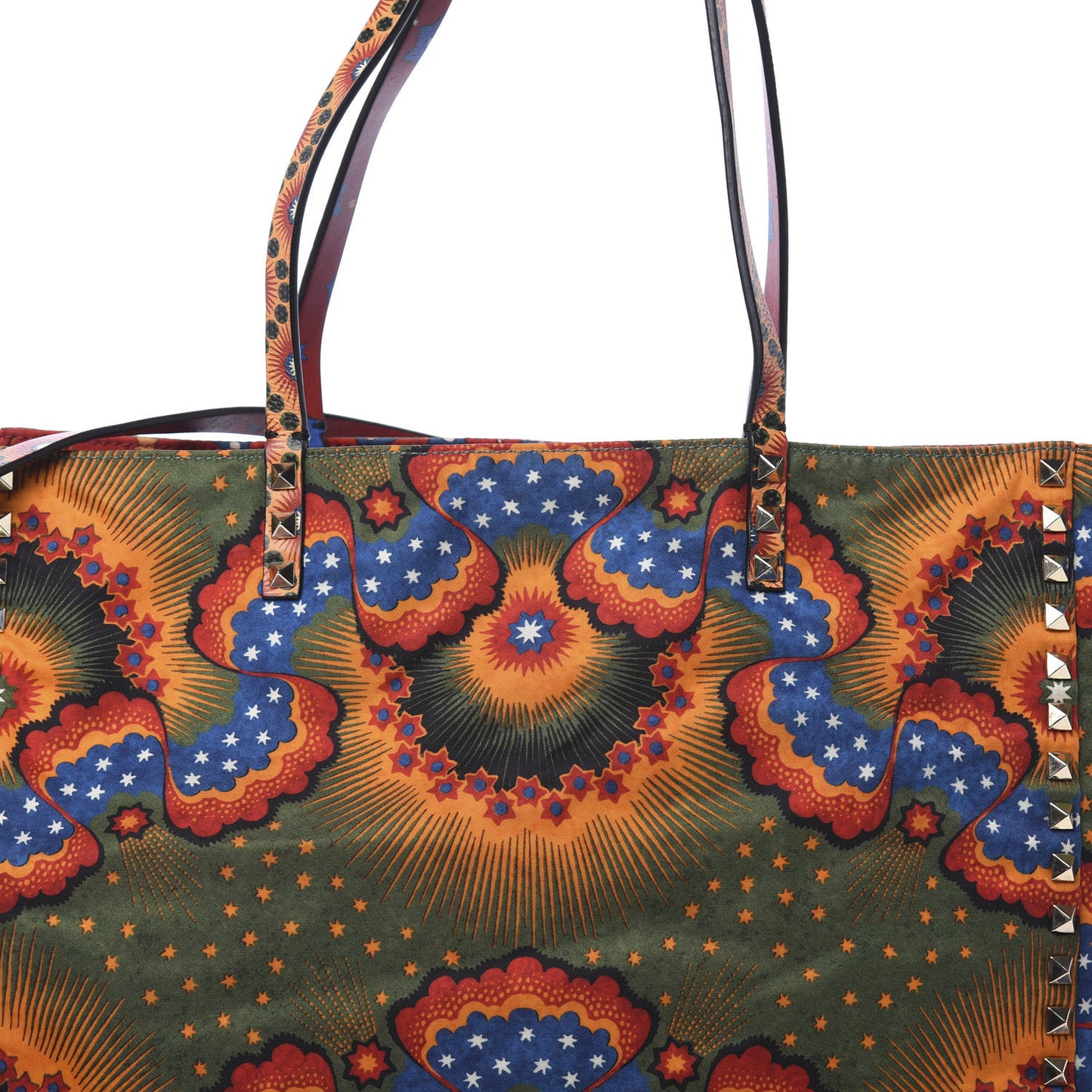 Canvas Enchanted Wonderland Medium Rockstud Reversible Tote Rosso