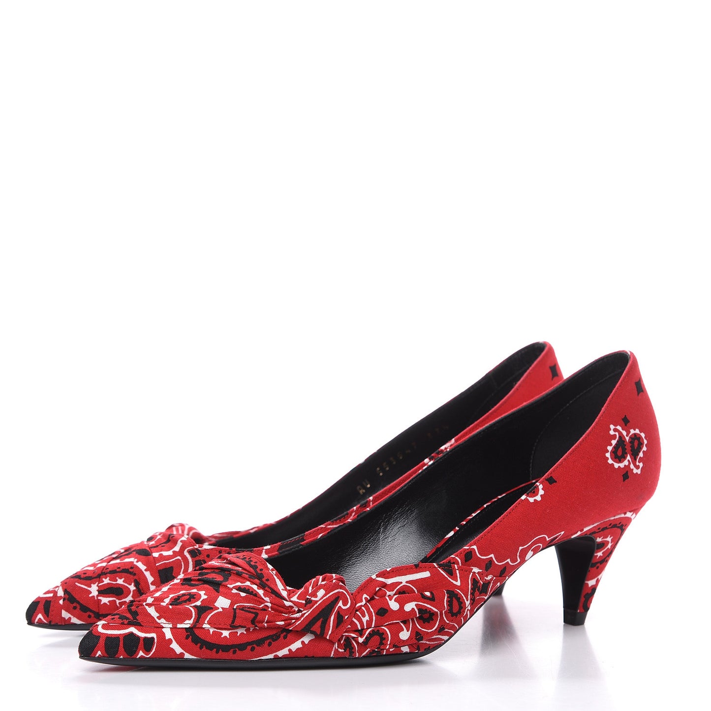 Bandana Charlotte Kitten Heel Pumps 37.5 Red
