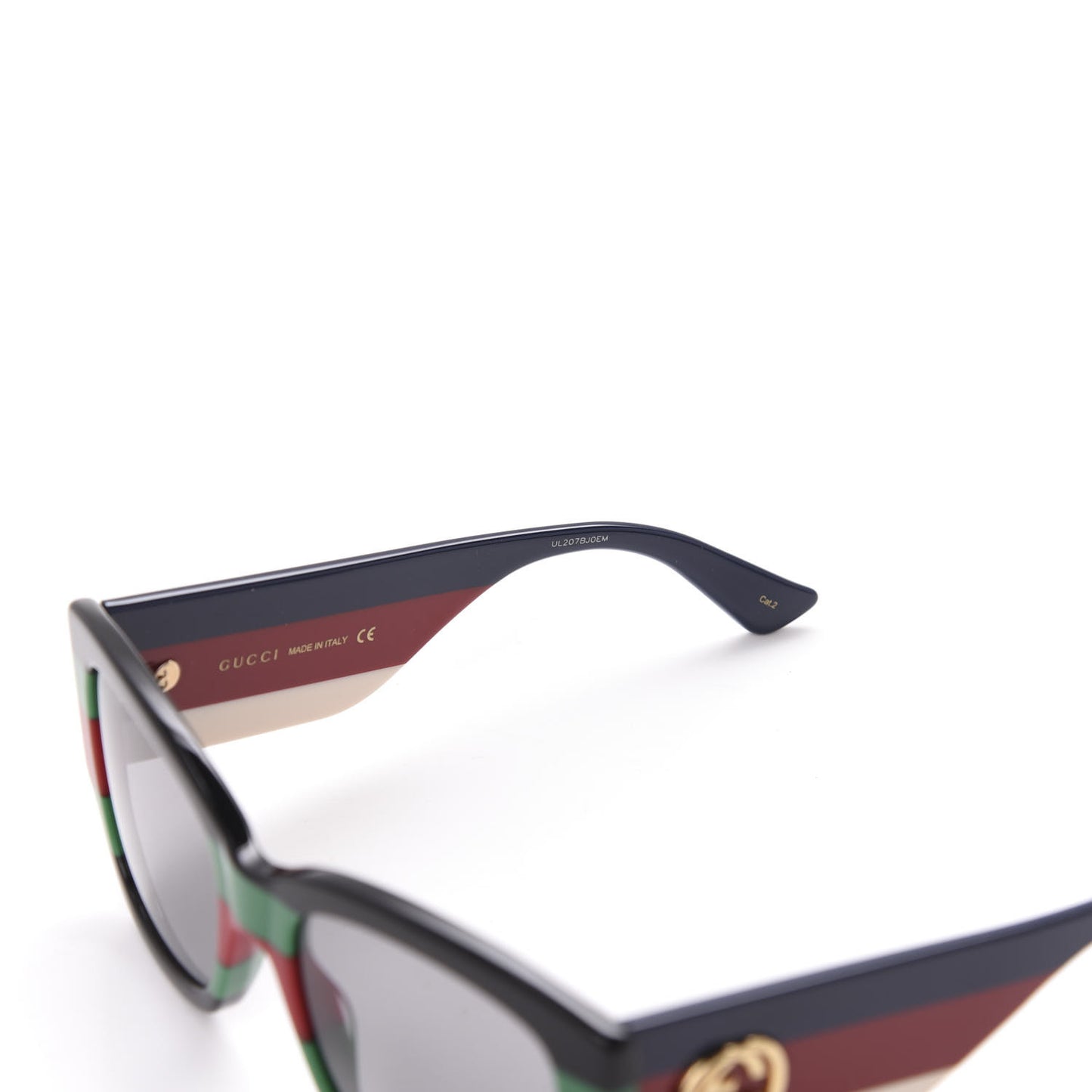 Acetate Web Oversized Frame Rectangle Sunglasses GG0276S Black Multicolor