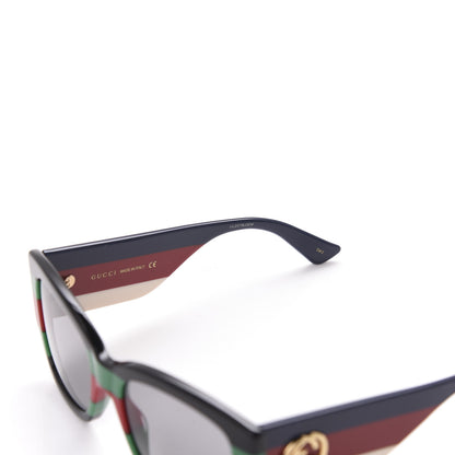 Gucci Acetate Web Oversized Frame Rectangle Sunglasses GG0276S Black Multicolor 6 of 9