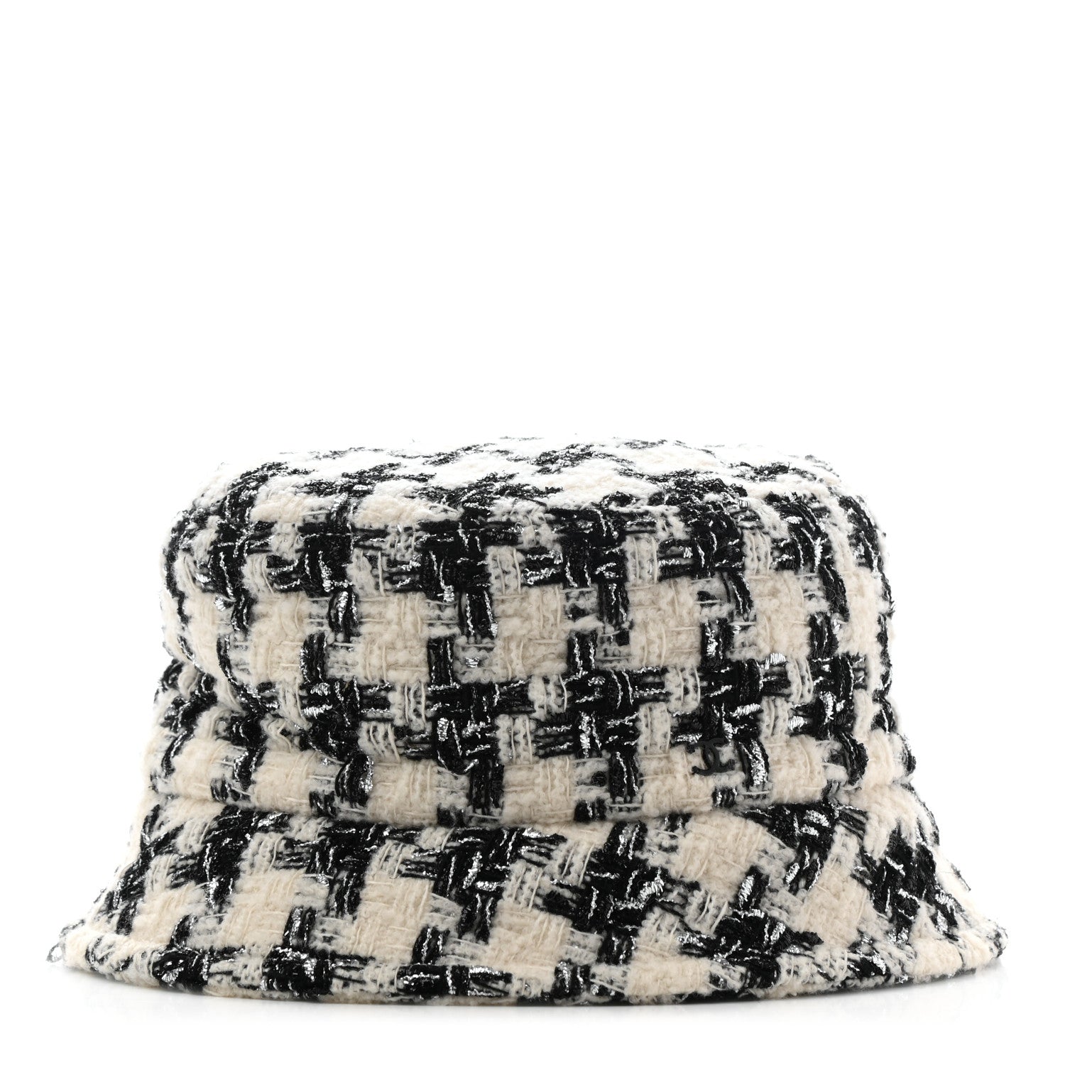 Chanel Tweed Bucket Hat S Black Ecru 1 of 8