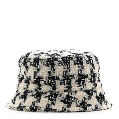 Chanel Tweed Bucket Hat S Black Ecru 1 of 8