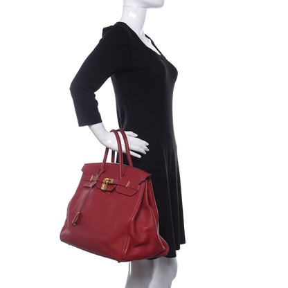Hermes Taurillon Clemence Birkin 40 Rouge Casaque 2 of 21