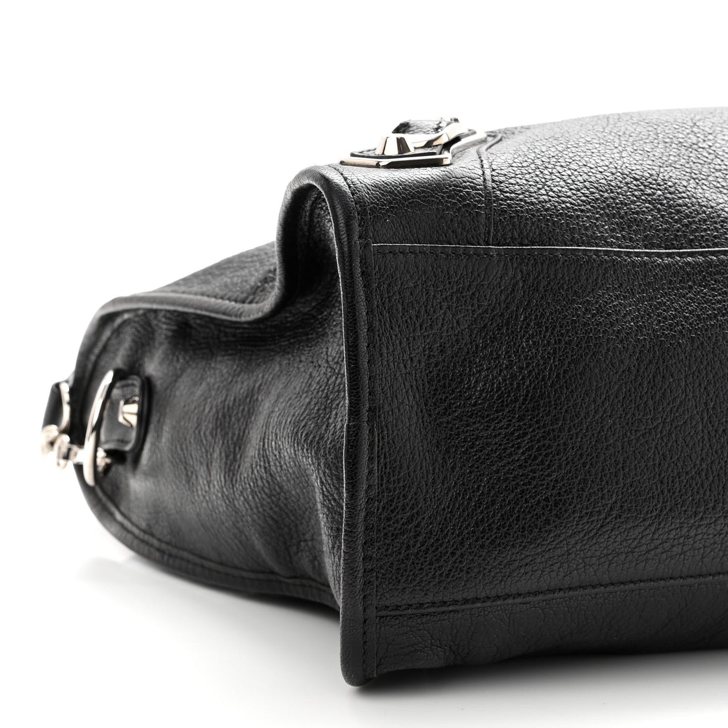 Chevre Silver Metallic Edge Hardware City Black