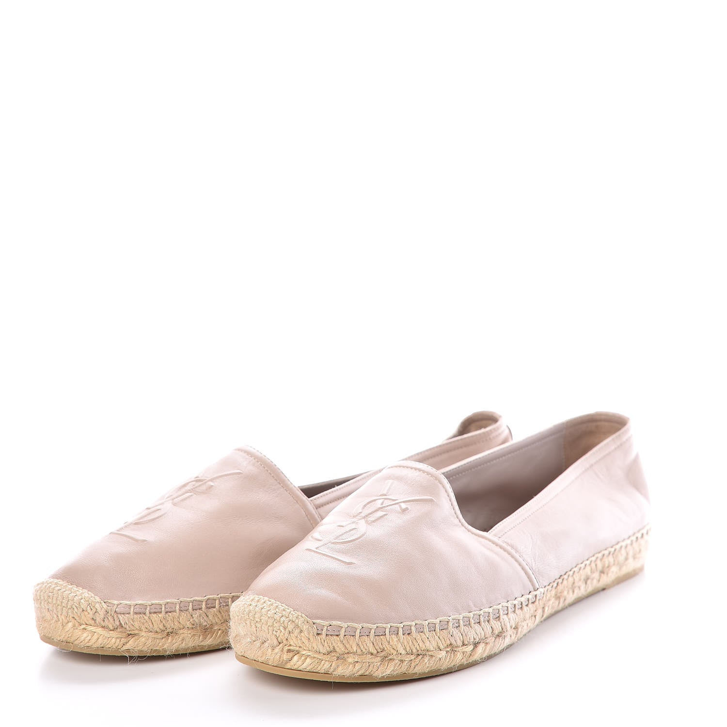 Saint Laurent Calfskin Monogram Espadrilles 41.5 Rose Poudre 3 of 8