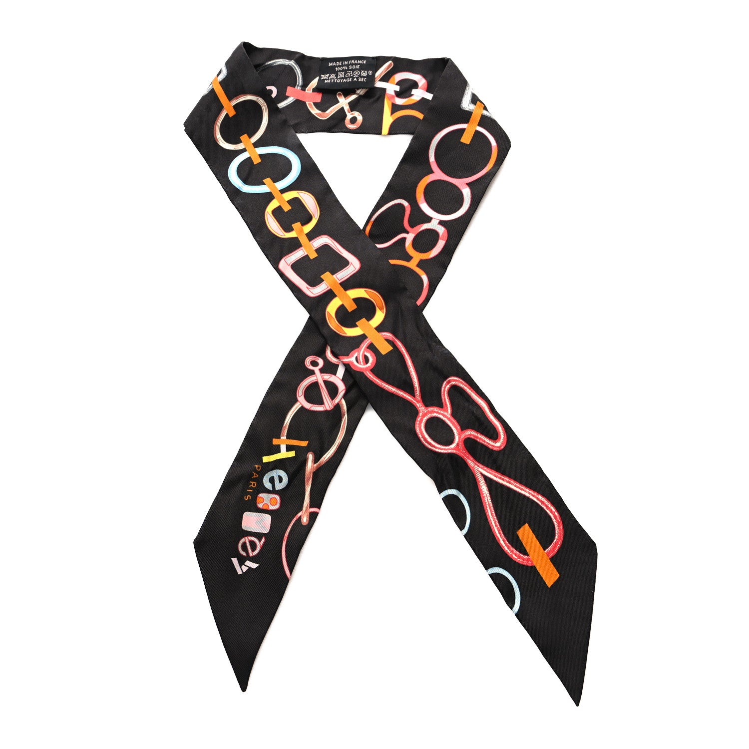 Hermes Silk Do Re Boucles Twilly Black Rose Multicolore 1 of 4