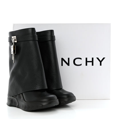 Givenchy Grained Calfskin Shark Lock Biker Ankle Boots 41 Black 8 of 8