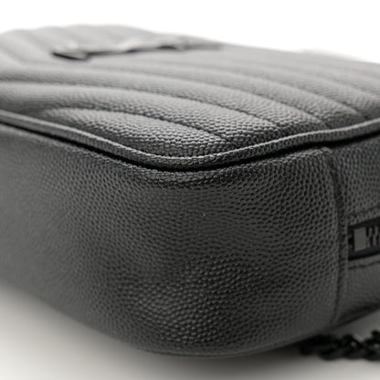 Saint Laurent Grain De Poudre Matelasse Monochrome Monogram Mini Lou Camera Bag Black 10 of 10