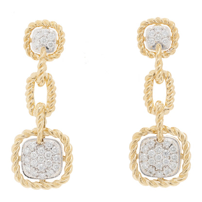 Roberto Coin 18K Yellow Gold Diamond Barocco Drop Earrings 1 of 5