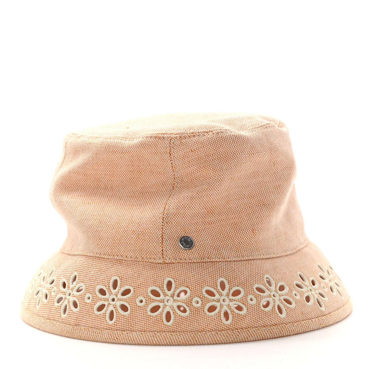 Hermes Linen Cotton Embroidered Eloise Garden Party Bucket Hat 56 Jaune Itauba 3 of 7