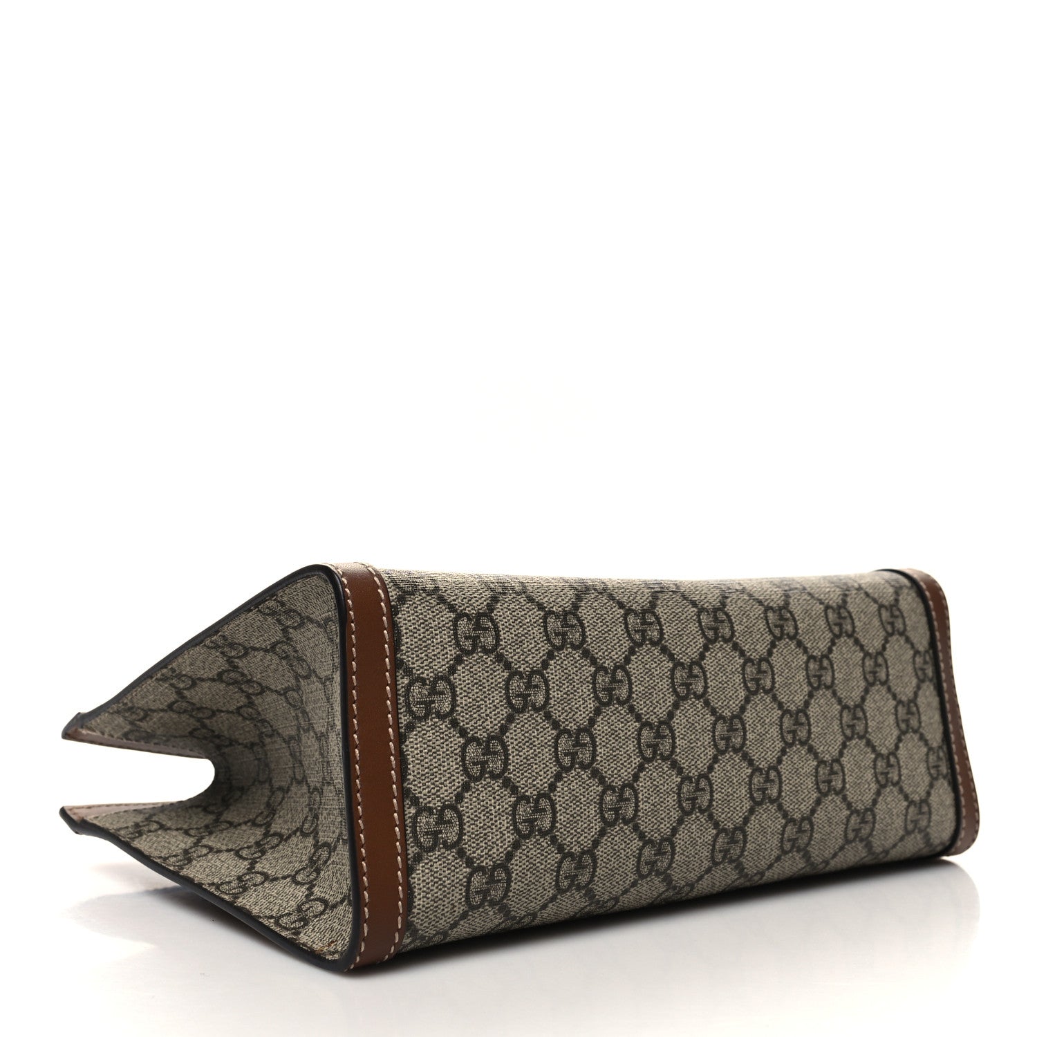 Gucci GG Supreme Monogram Calfskin Small Padlock Tote Beige Ebony Tuscany 4 of 10