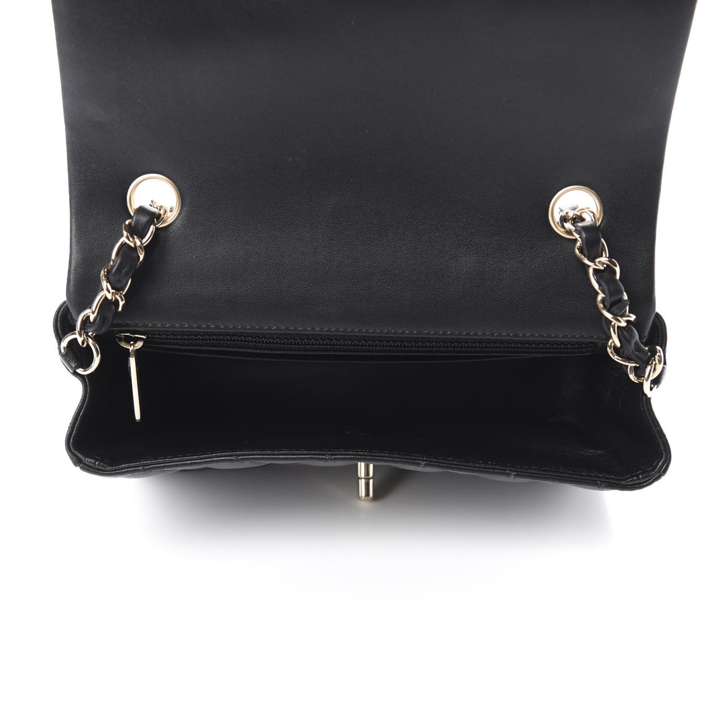 Lambskin Quilted Mini Rectangular Flap Black