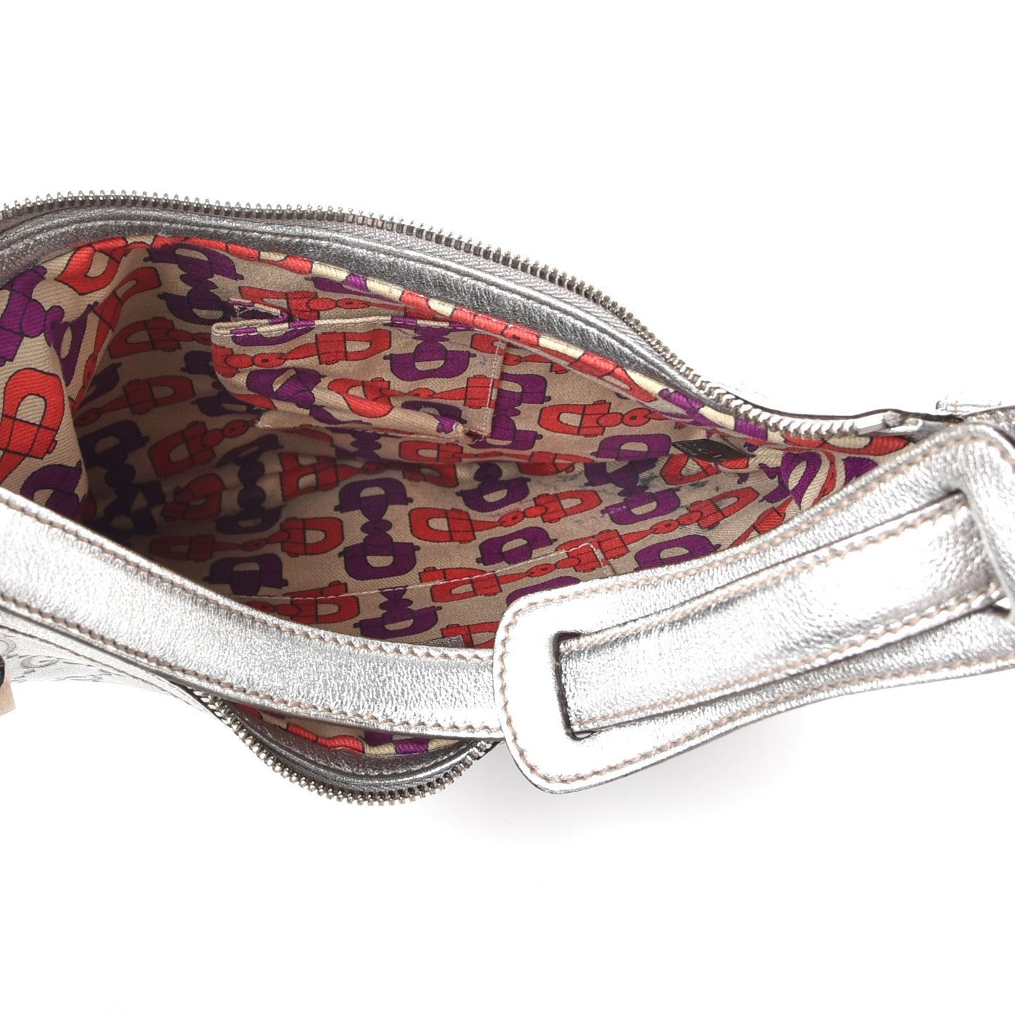 Metallic Guccissima Small Princy Hobo Silver