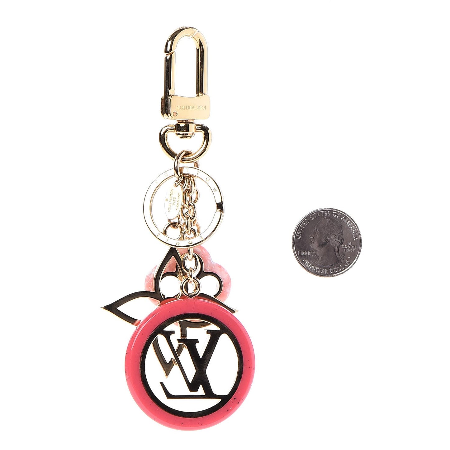 Colorline Bag Charm Key Holder Pink Glitter