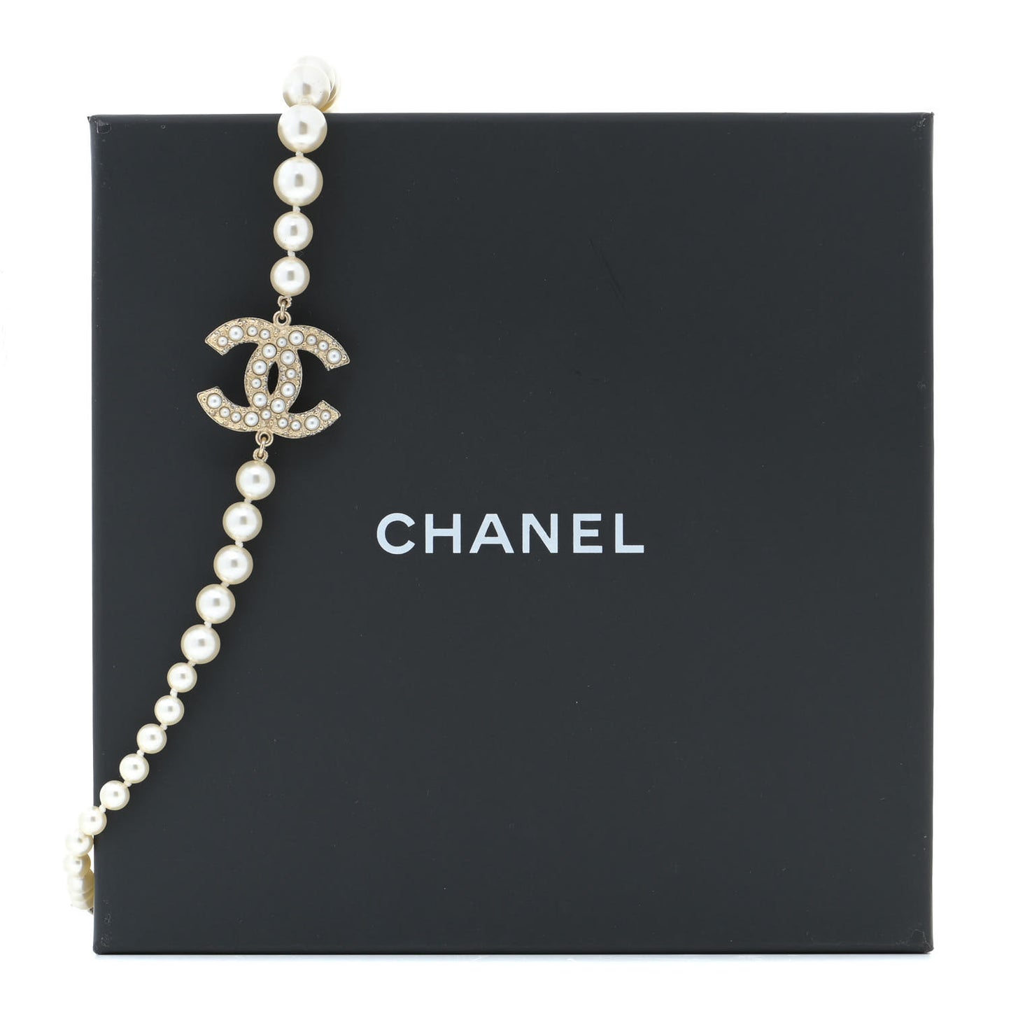 Pearl CC 100th Anniversary Necklace Light Gold