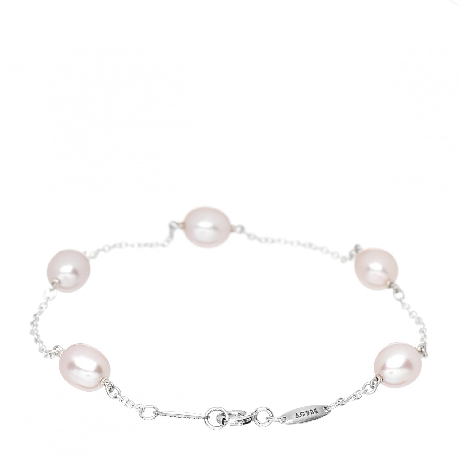 Tiffany Sterling Silver Pink Pearl Elsa Peretti Pearls by the Yard Bracelet 2 of 3