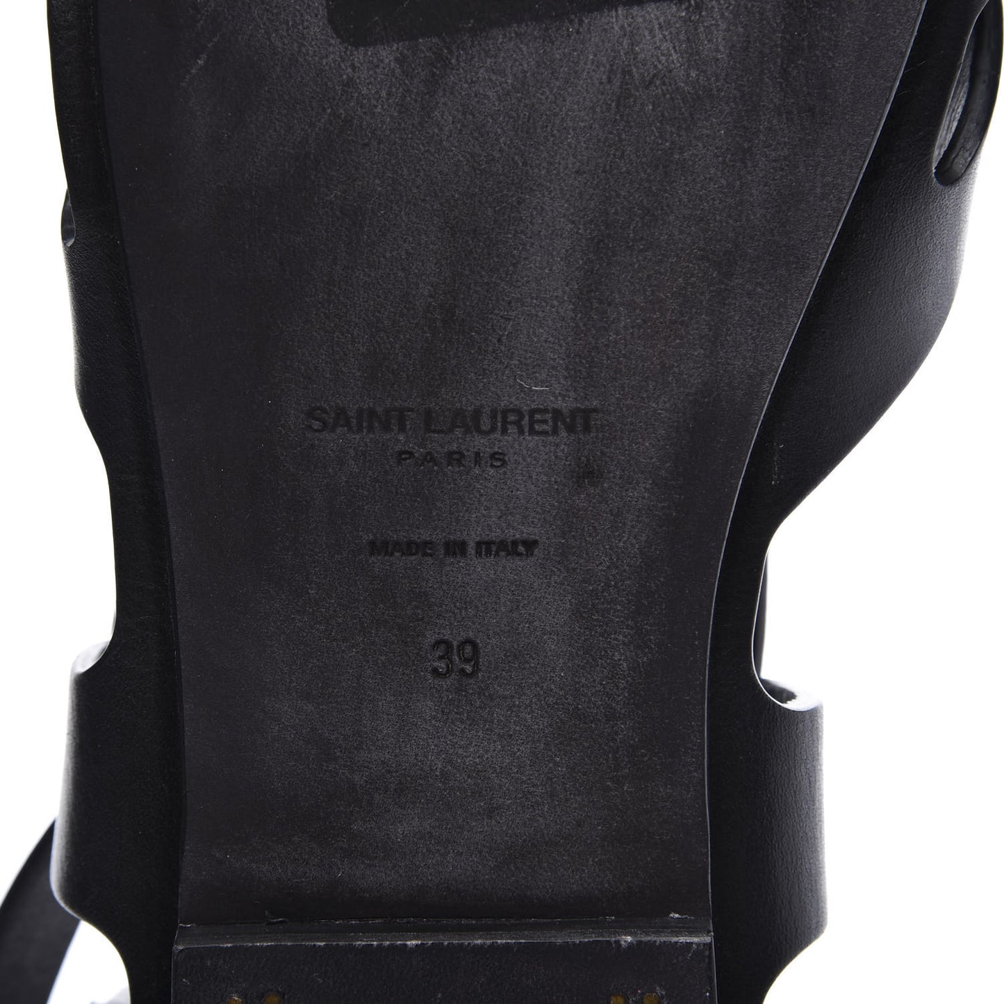 Calfskin Culver Flat Sandals 39 Black