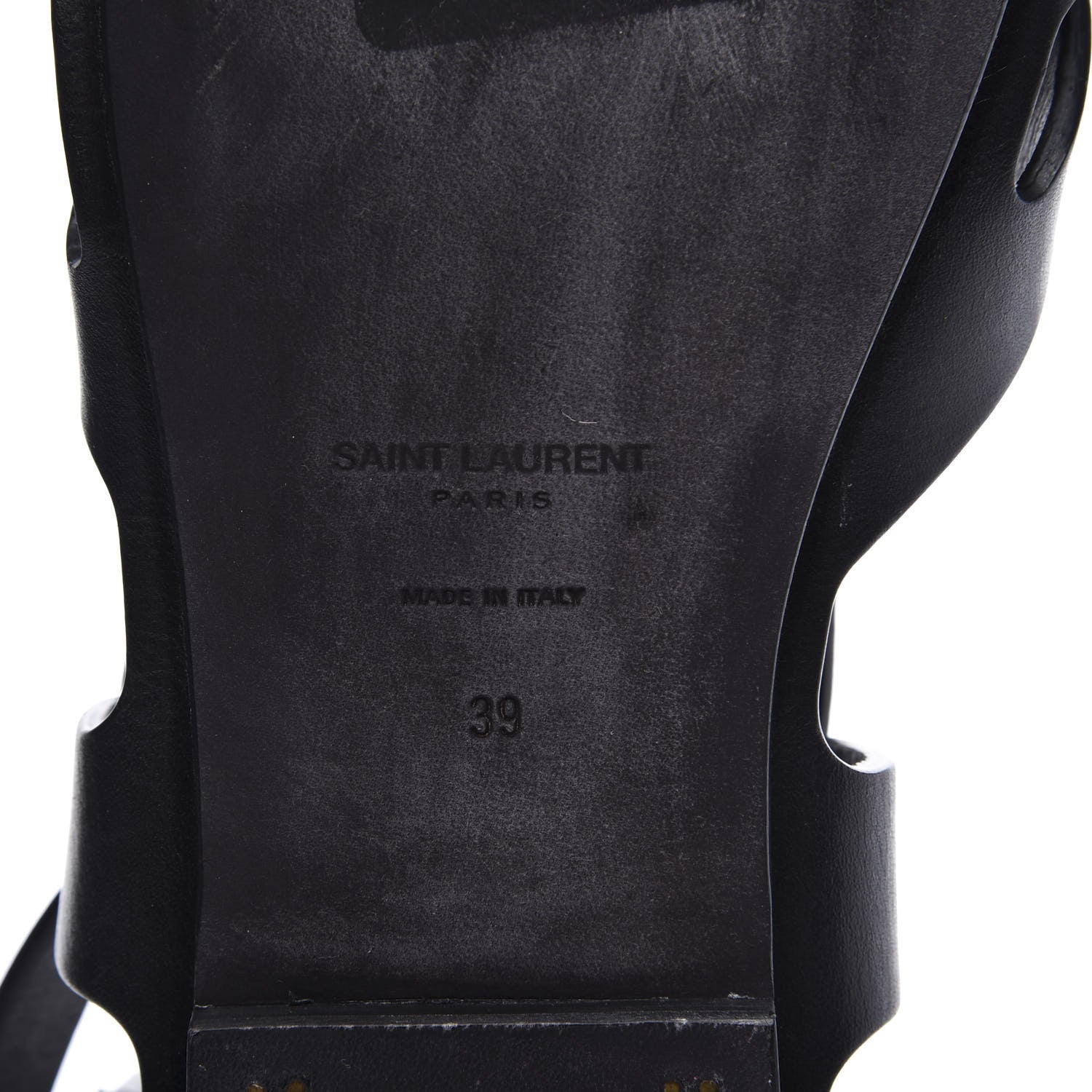 Saint Laurent Calfskin Culver Flat Sandals 39 Black 9 of 10