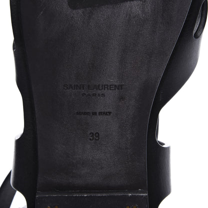 Saint Laurent Calfskin Culver Flat Sandals 39 Black 9 of 10