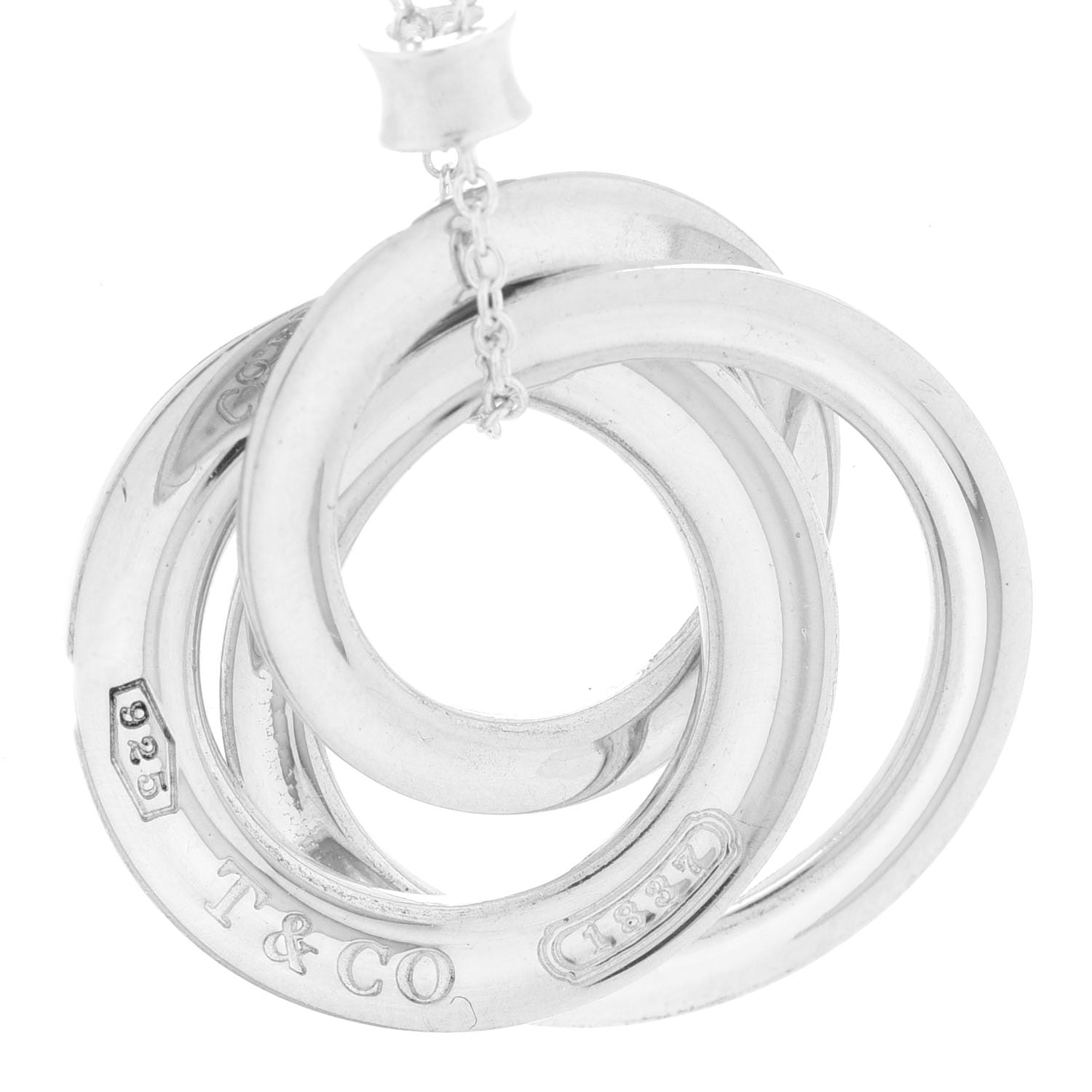 Tiffany Sterling Silver 1837 Circles Pendant Necklace 5 of 8