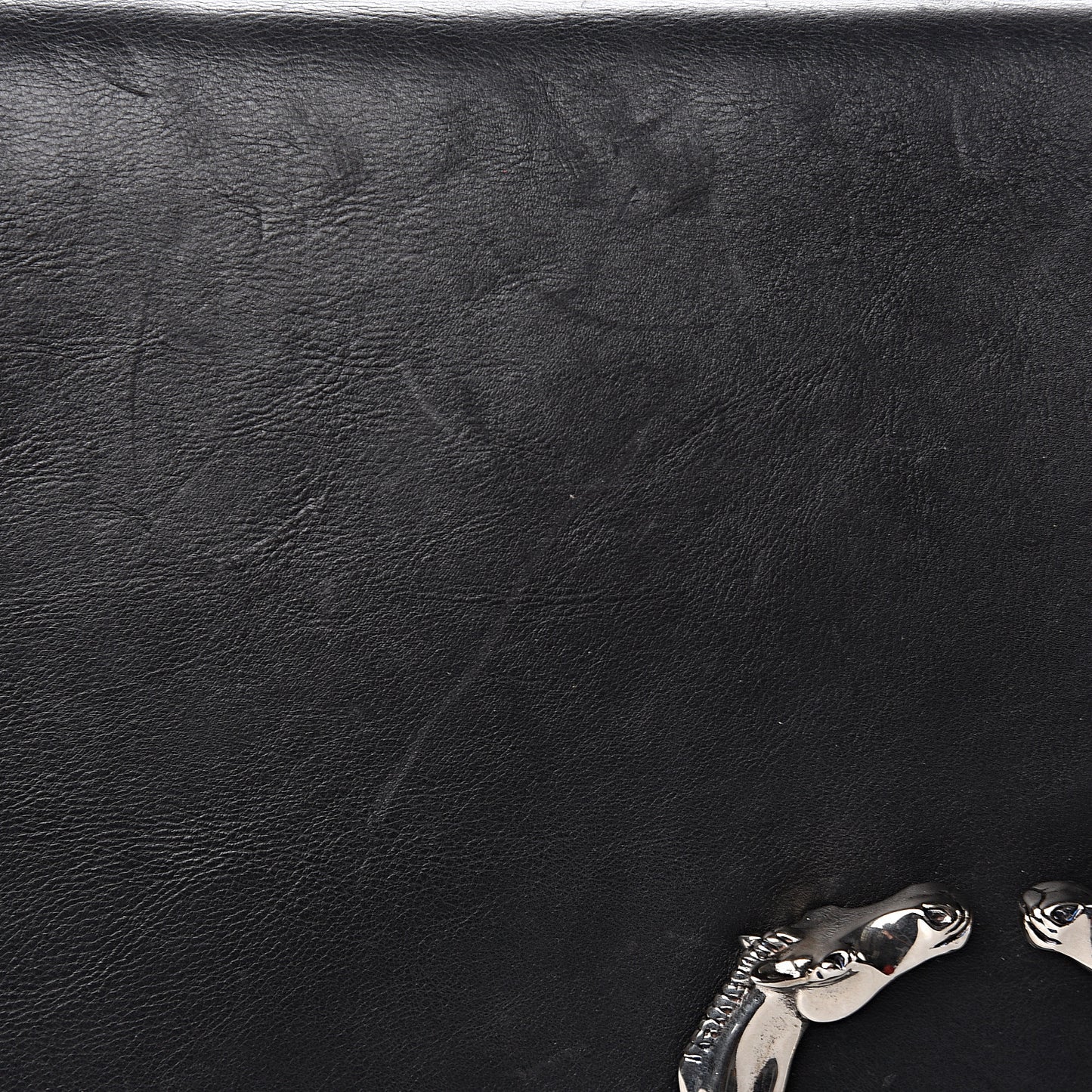 Calfskin Ribot Horse-Heads Clutch Black