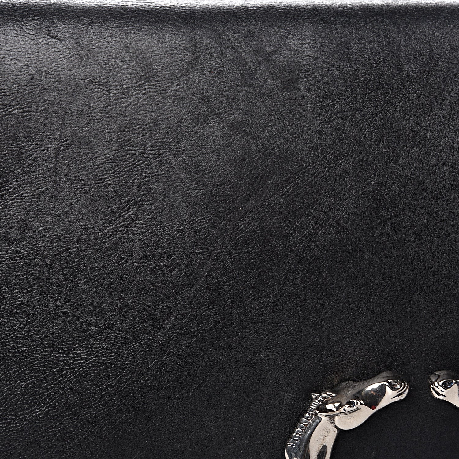 Gucci Calfskin Ribot Horse-Heads Clutch Black 15 of 18