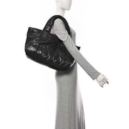 Chanel Nylon Quilted Large Coco Cocoon Reversible Tote Black 2 of 10