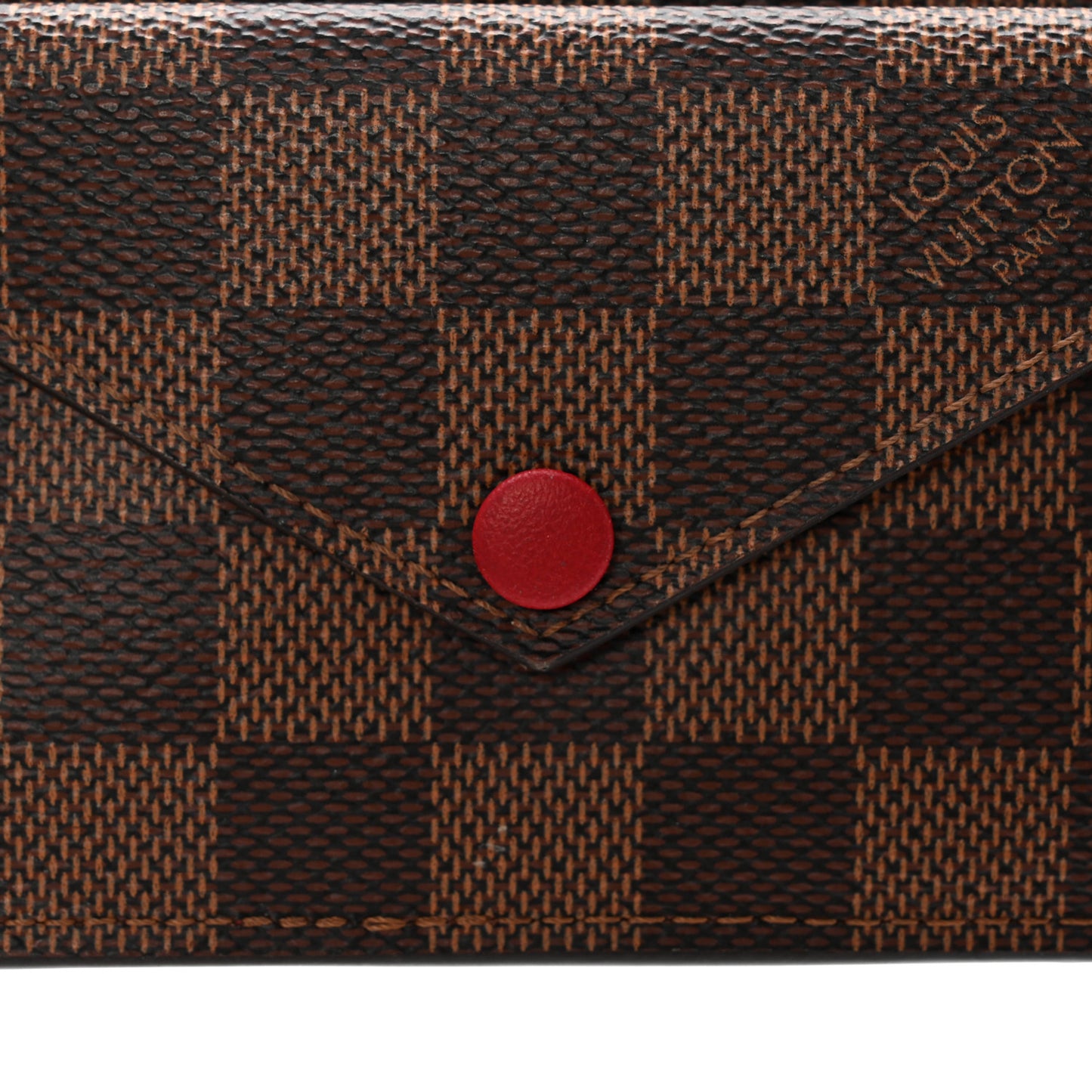 Damier Ebene Recto Verso Card Holder Red