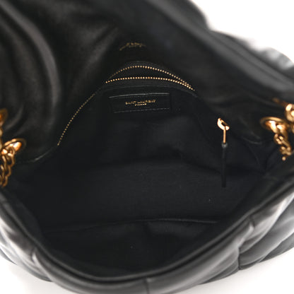 Saint Laurent Lambskin Quilted Small Loulou Puffer Monogram Chain Satchel Black 6 of 12