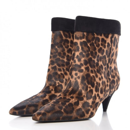 Saint Laurent Pony Hair Leopard Printed Charlotte Booties 37 Naturale 3 of 8