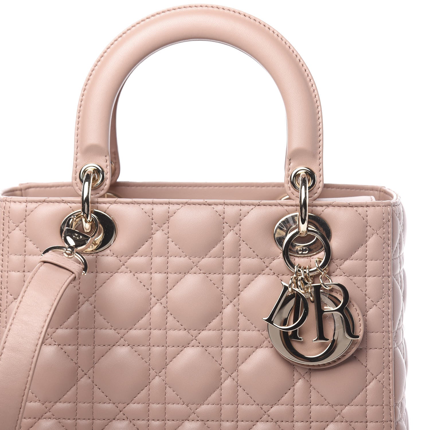 Christian Dior Lambskin Cannage Medium Lady Dior Pink 9 of 9