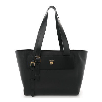 Tom Ford Grained Calfskin Buckle Tote Black 1 of 10