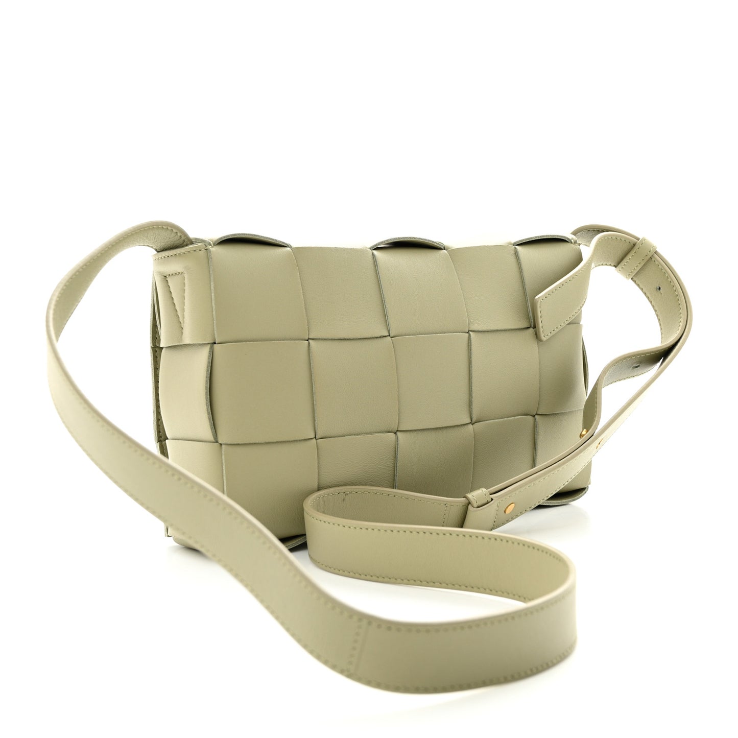 Lambskin Maxi Intrecciato Cassette Crossbody Bag Travertine