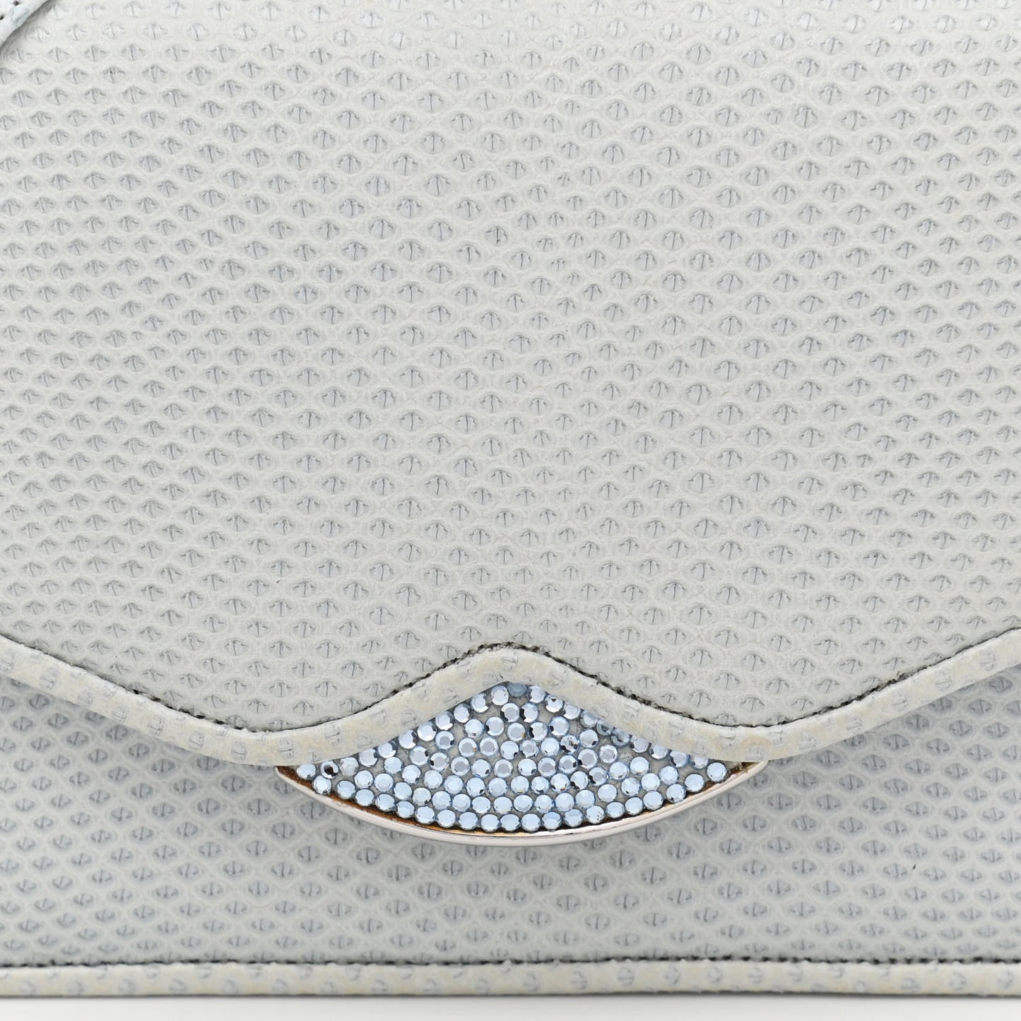 Crystal Lizard Embossed Evening Bag Light Blue