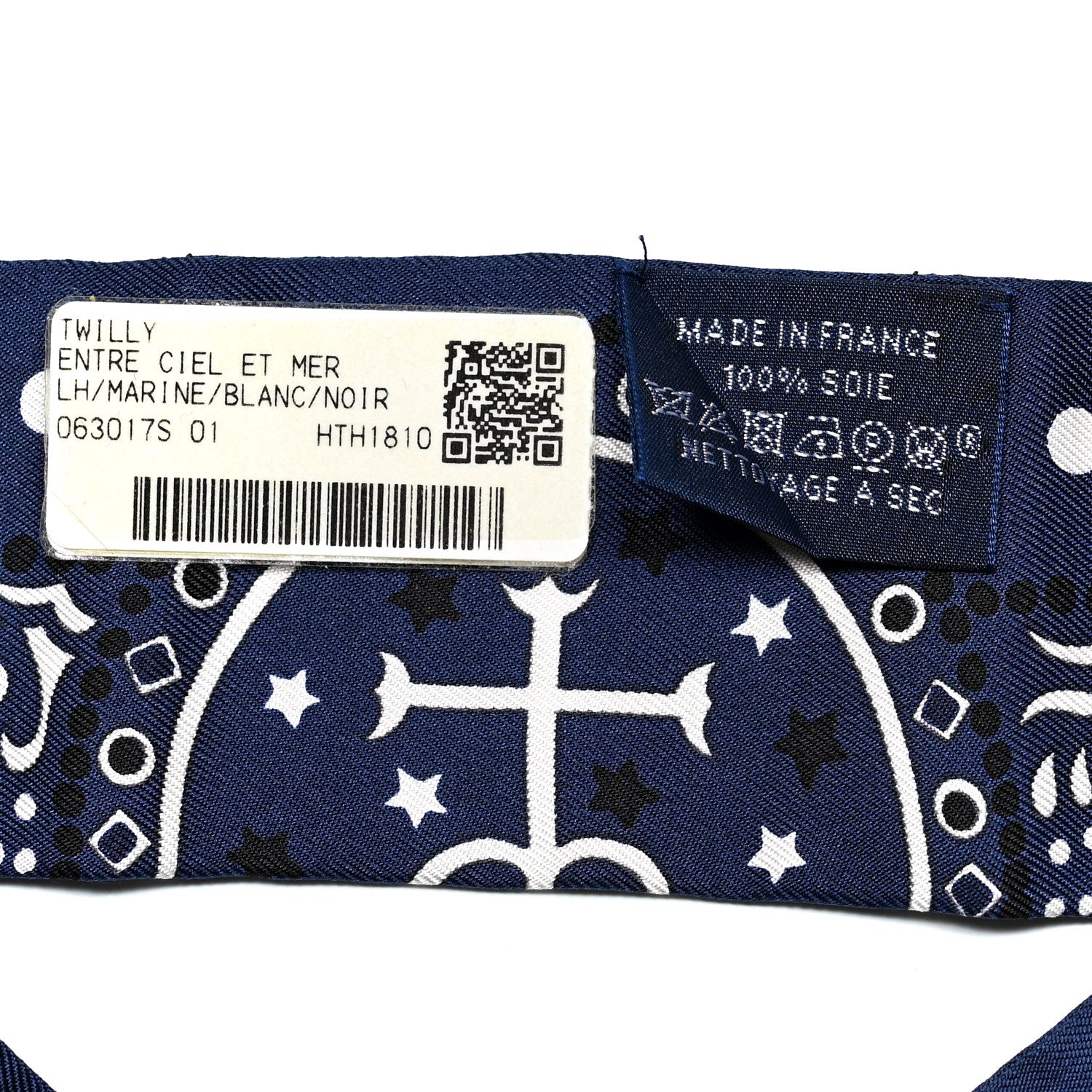 Hermes Silk Entre Ciel Et Mer Twilly Marine White Black 3 of 5