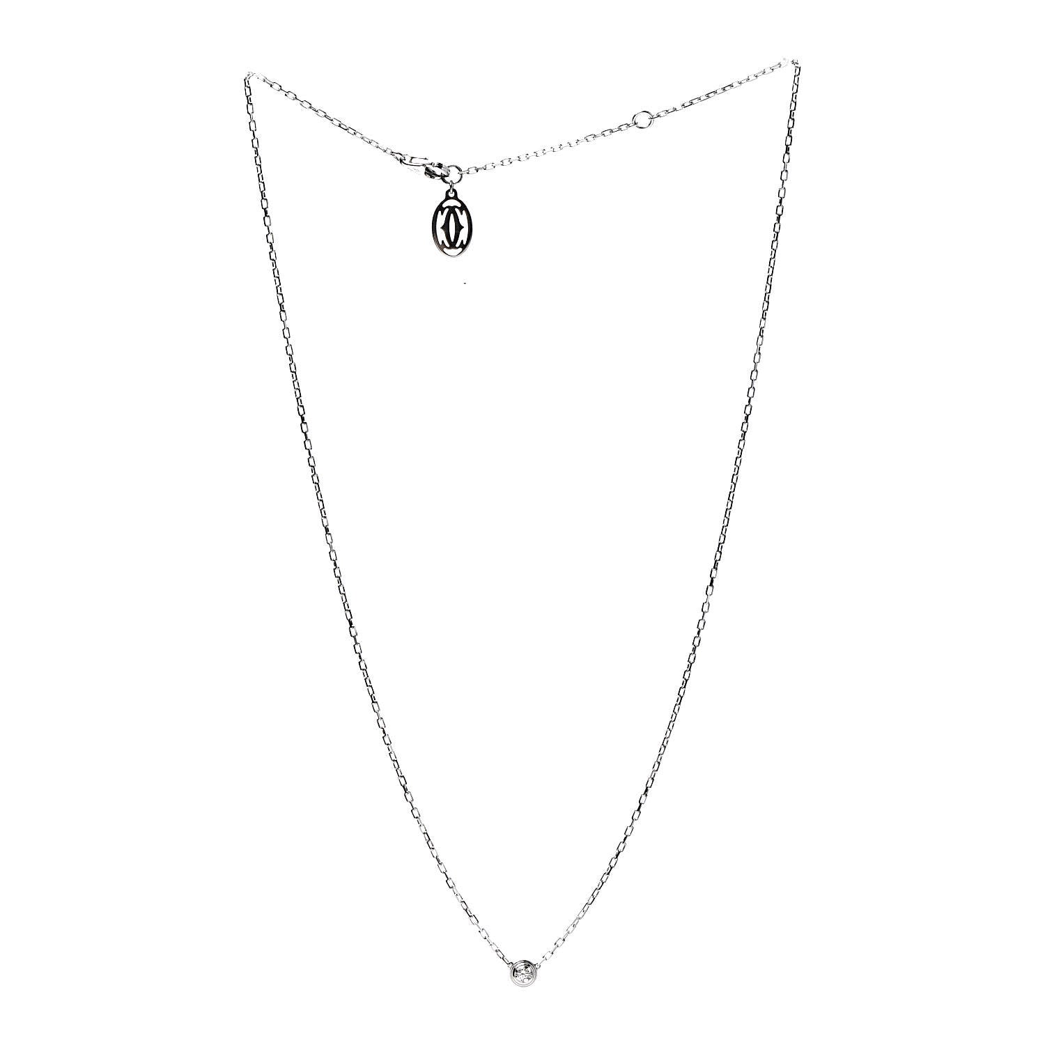 Cartier 18K White Gold Diamond XS D'Amour Pendant Necklace 3 of 7