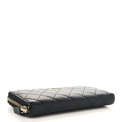 Chanel Caviar Quilted Large Gusset Zip Around Wallet Black 4 of 11