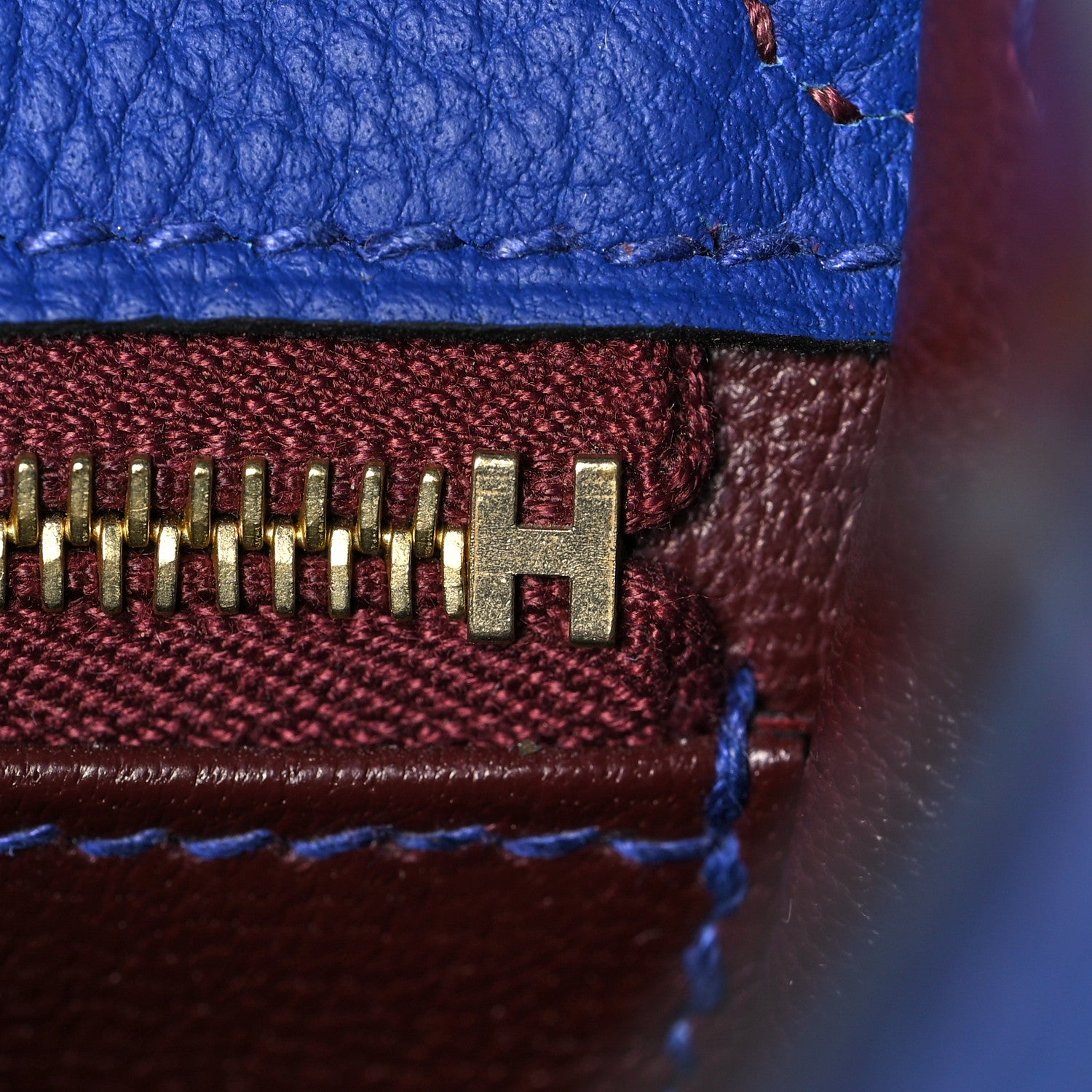 Hermes Togo Horseshoe Kelly Retourne 25 Bleu Electrique Bordeaux 22 of 38