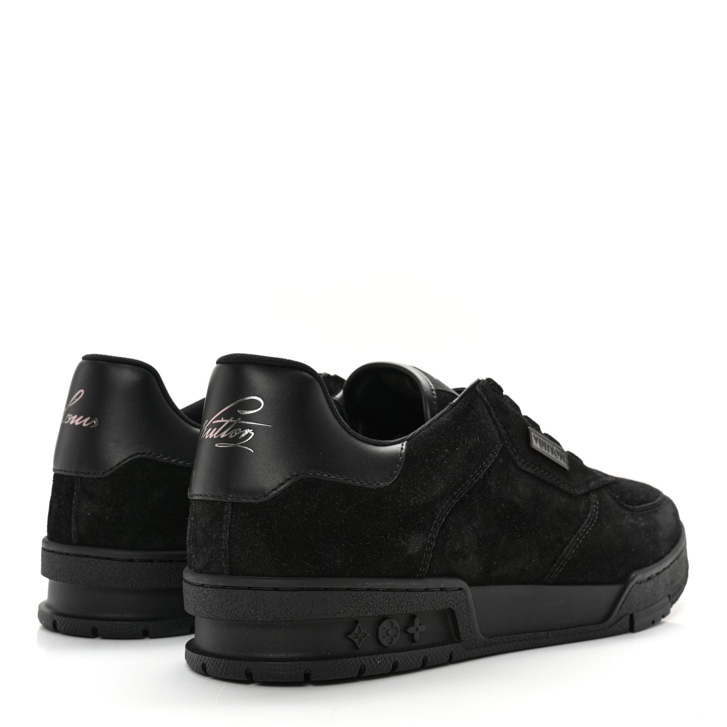 Suede Mens LV Trainer Sneakers 9 Black