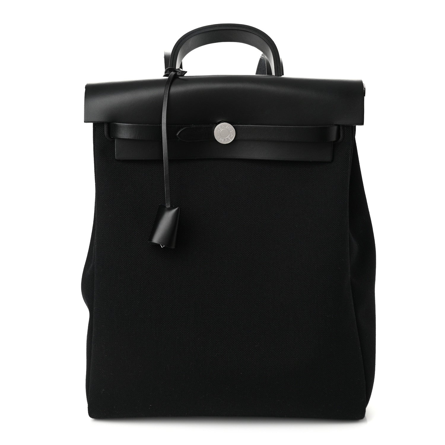 Hermes Military Toile Vache Hunter Herbag a Dos Zip Retourne Backpack Black 3 of 10