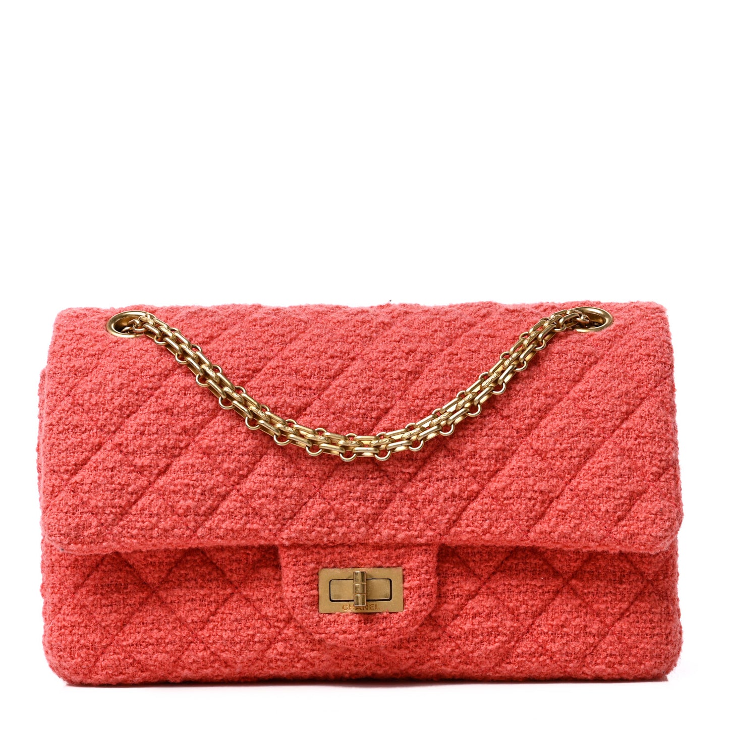 Wool Tweed Quilted 2.55 Reissue 225 Flap Coral