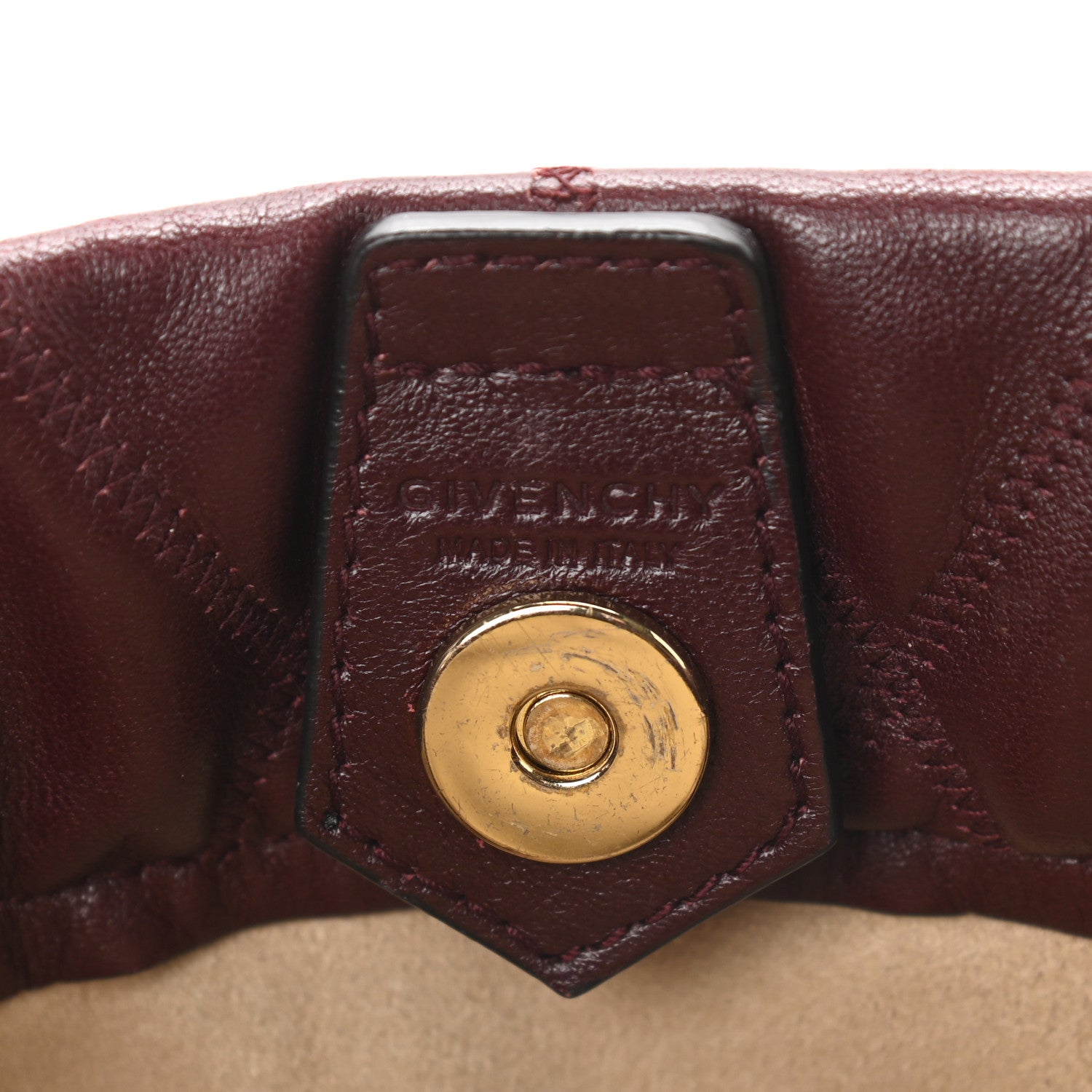 Givenchy Lambskin Quilted Mini GV Bucket Bag Aubergine 8 of 8