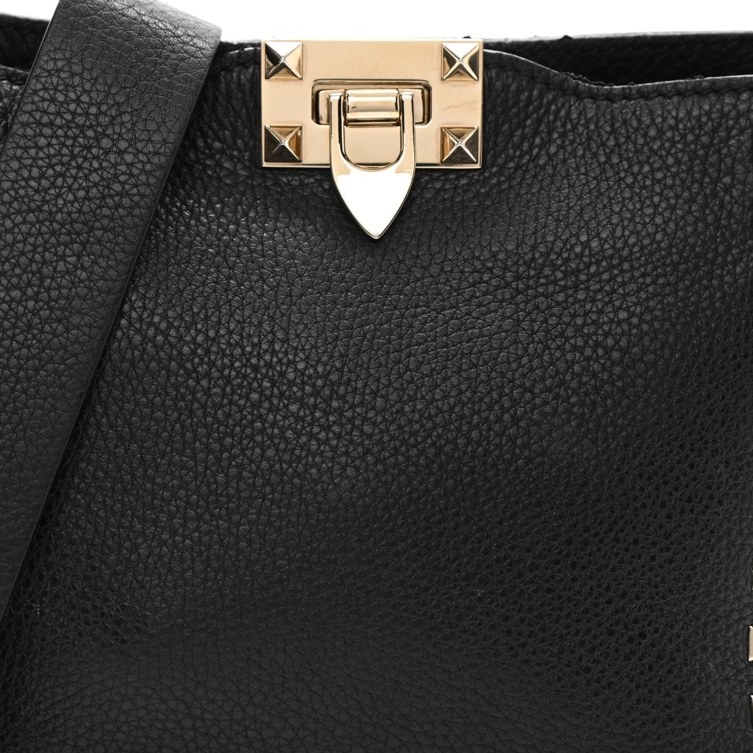 Valentino Garavani Pebbled Calfskin Mini Rockstud Flip-Lock Messenger Bag Black 7 of 14