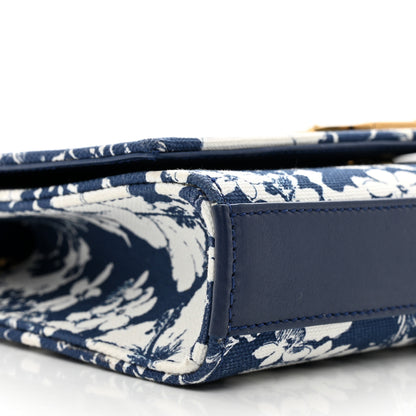 Saint Laurent Canvas Small Monogram Hibiscus Print Kate Satchel Blue 8 of 9